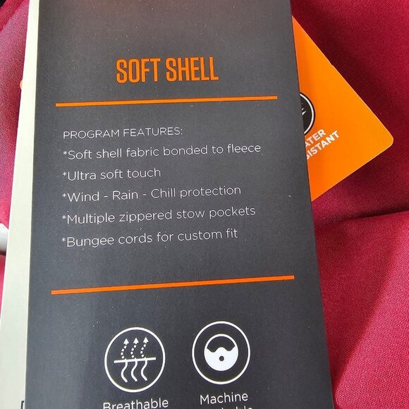 Hawke Co Red Softshell Performance Fleece Lined Jacket Water Resistant Large NWT - Picture 11 of 13